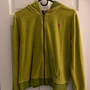 Lilly Pulitzer lime green velour zip up
